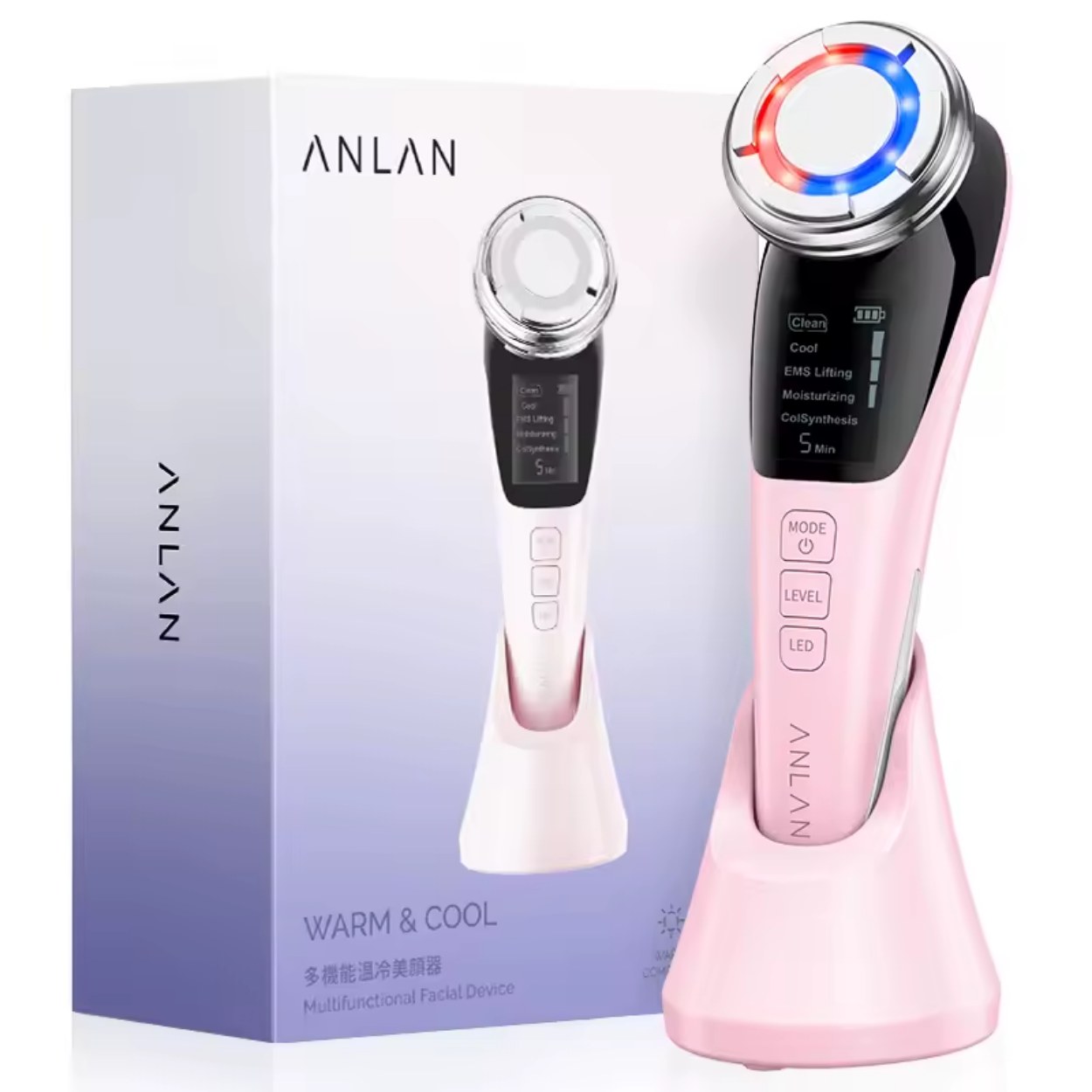 Facial Massage Device with Heat and Cryotherapy