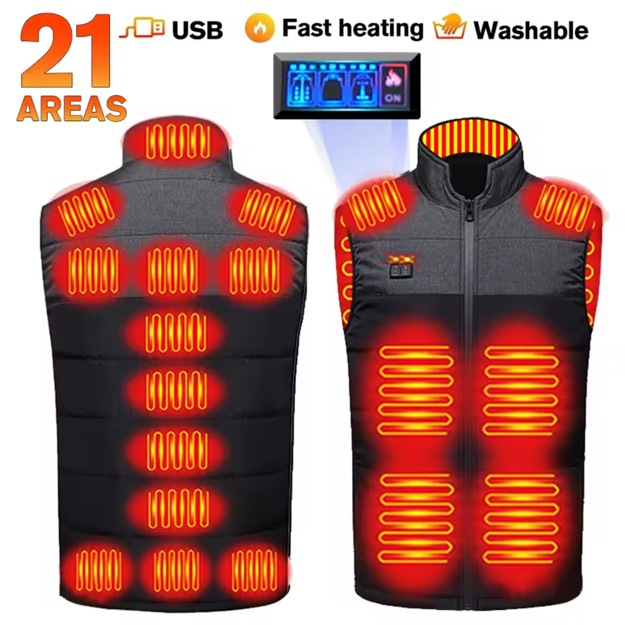 Electric Heating Vest with Adjustable Heat