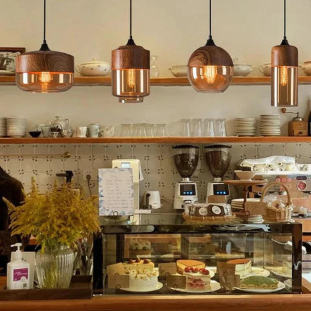 Nordic Design Wooden Ceiling Lamp