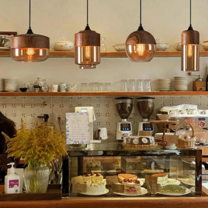 Nordic Design Wooden Ceiling Lamp