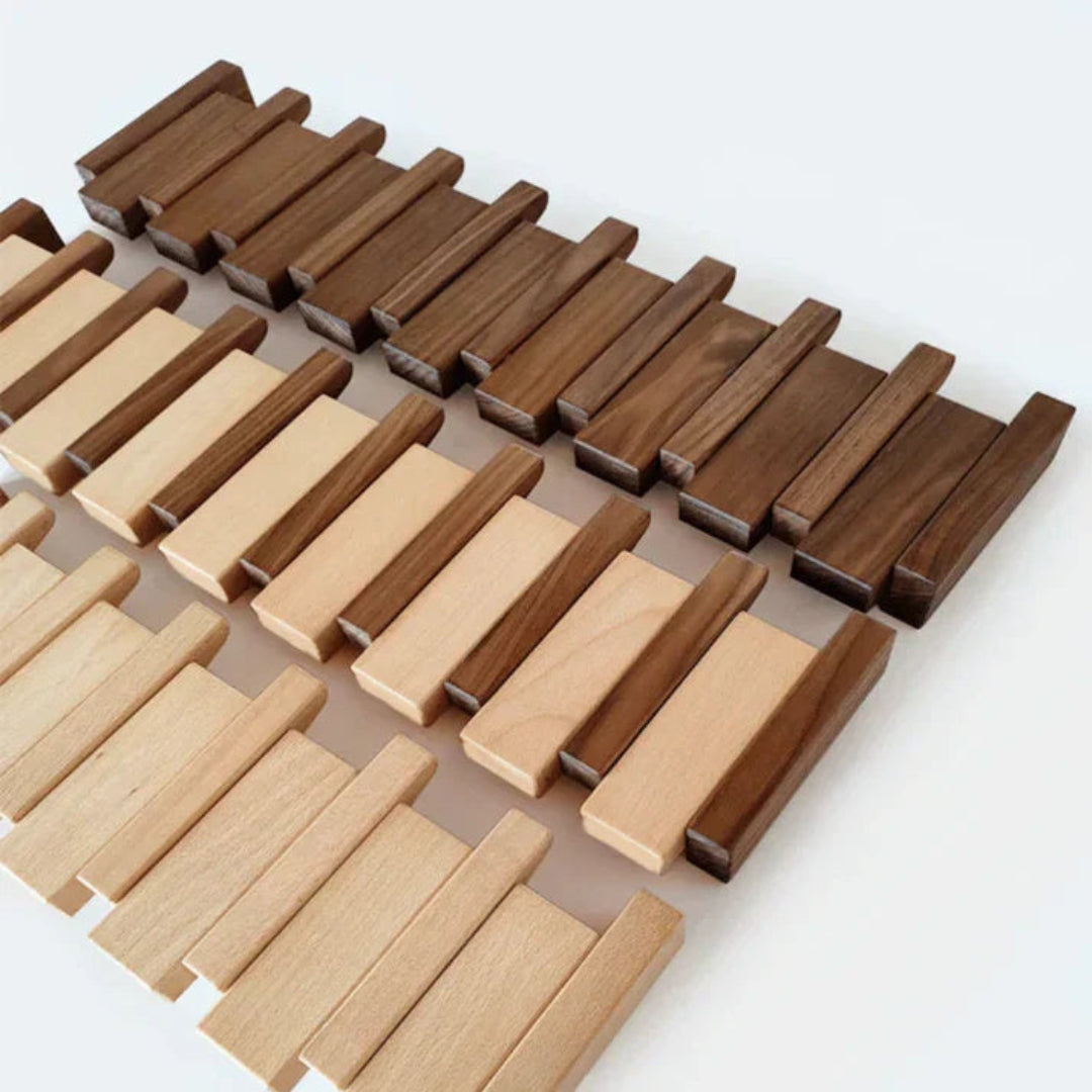 Wooden Wall-Mounted Coat Rack with Design
