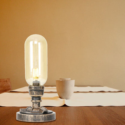 Elegant Metal Table Lamp with Industrial Lampshade