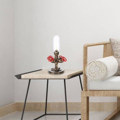 Elegant Metal Table Lamp with Industrial Lampshade
