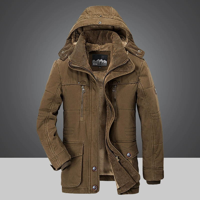 Men's warm winter parka jacket