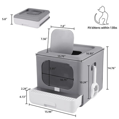 Foldable and Compact Cat Litter Box