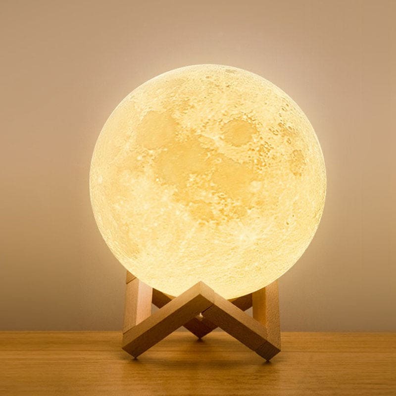 Lampe de Table Lune Décorative en Plastique Blanc - Santeova