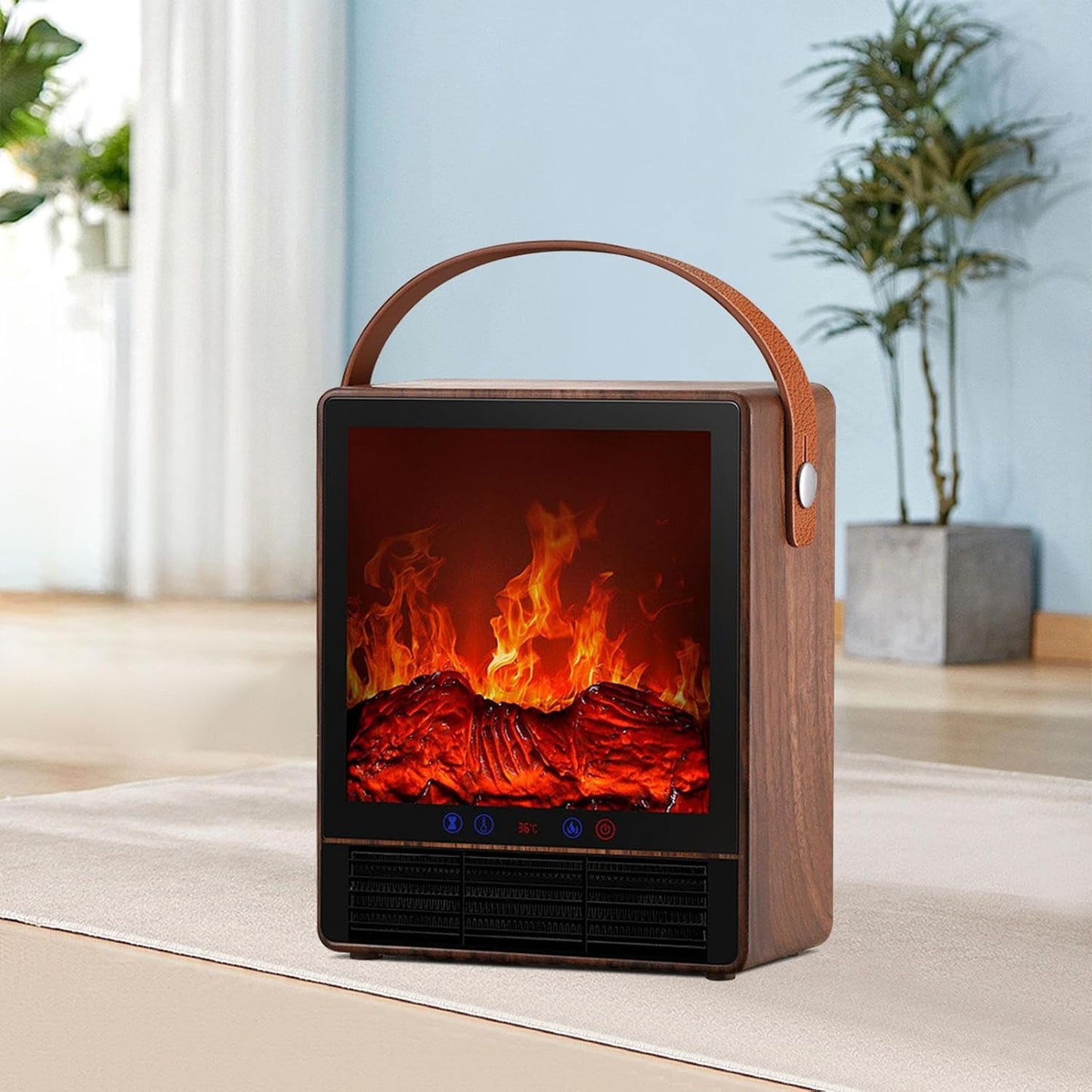 Electric Fireplace with Realistic Flame Design