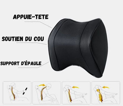 Leather Car Seat Cushion with Adjustable Headrest