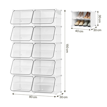 Compact Foldable and Modular Shoe Cabinet