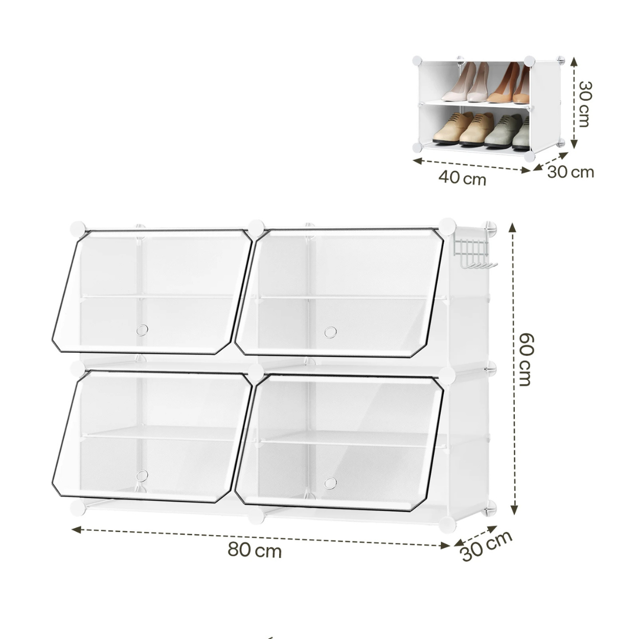Compact Foldable and Modular Shoe Cabinet
