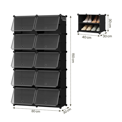 Compact Foldable and Modular Shoe Cabinet