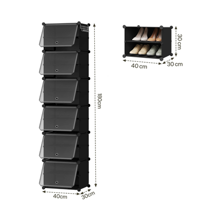 Compact Foldable and Modular Shoe Cabinet
