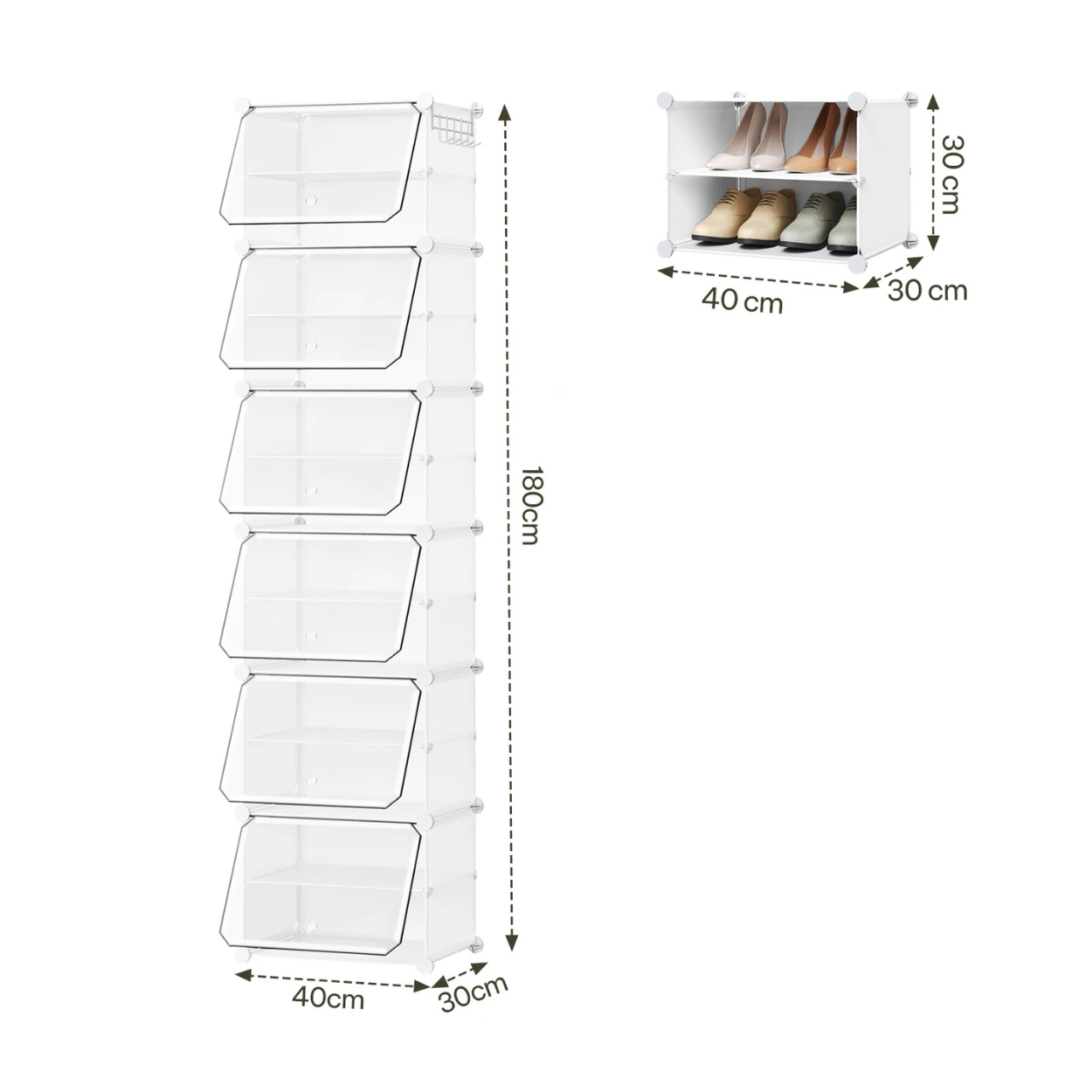 Compact Foldable and Modular Shoe Cabinet