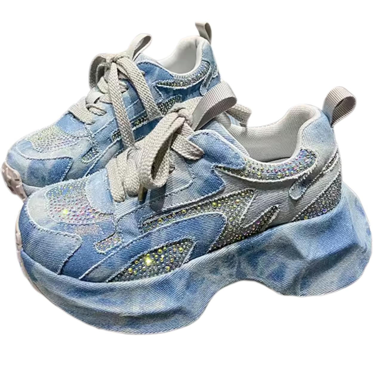 Baskets Femme Chunky à Paillettes Glamour - Marcherelle