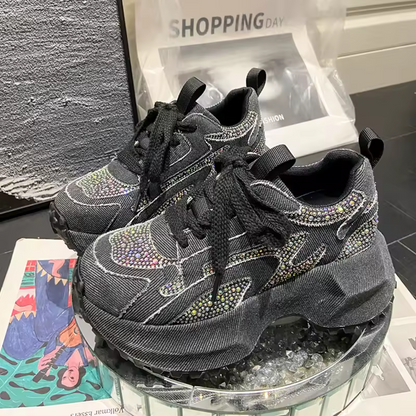Women's Chunky Sneakers with Glamorous Glitter