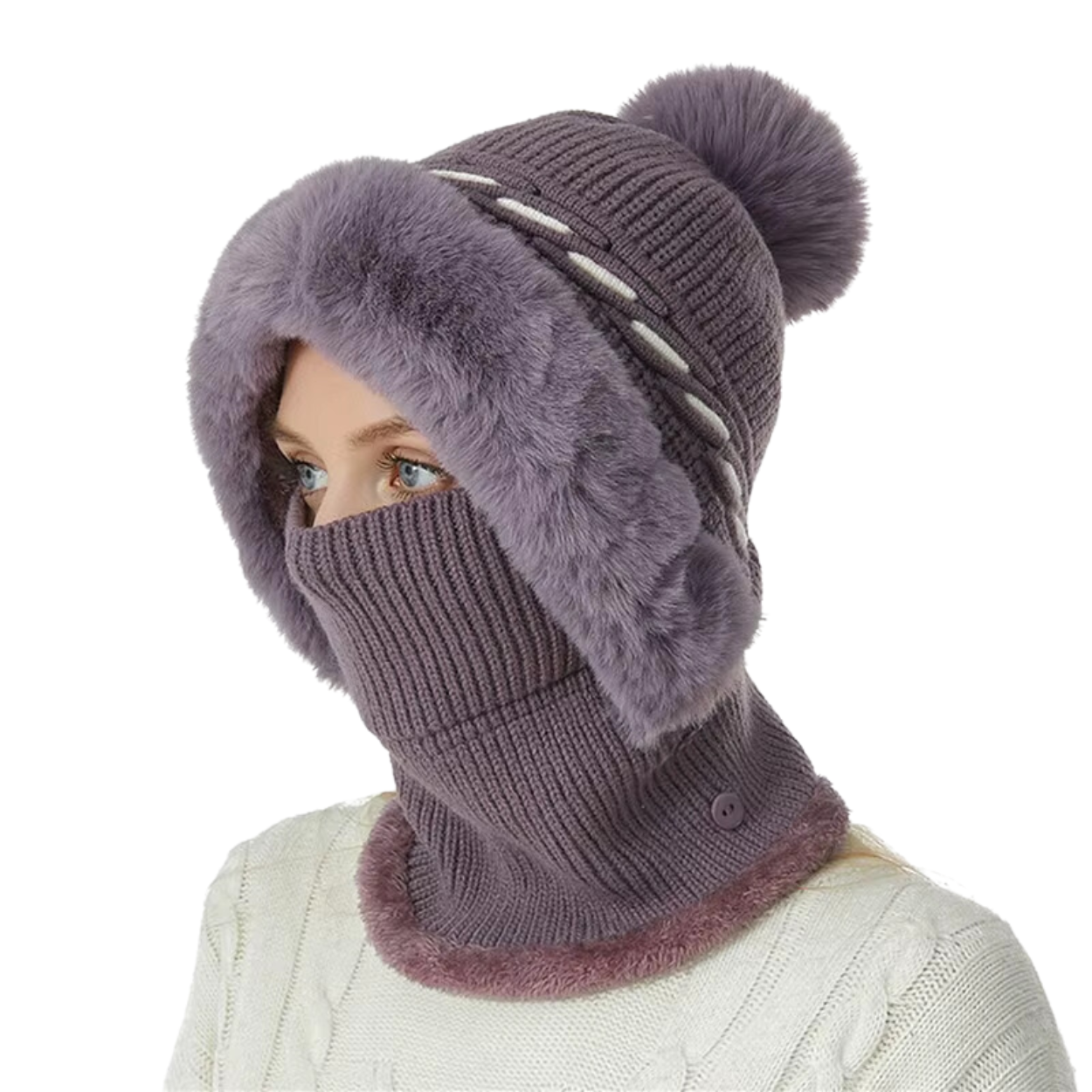 Soft and Warm 2-in-1 Polar Fleece Hat and Scarf