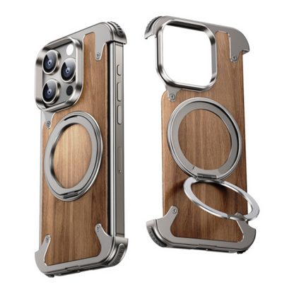 Natural Wood Phone Case with Swiveling Stand
