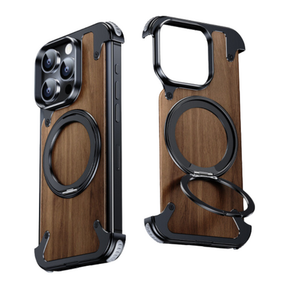 Natural Wood iPhone Case with Rotating Stand