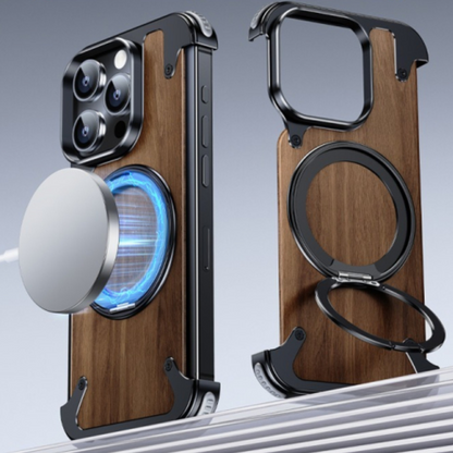 Natural Wood iPhone Case with Rotating Stand