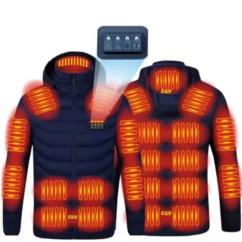 Electric Heated Down Jacket with 21 Adjustable Heat Zones