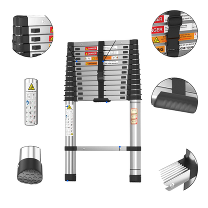 Sturdy Steel Telescopic Ladder for Work
