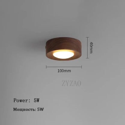 Chic Wooden Ceiling Lamp with Intense LED
