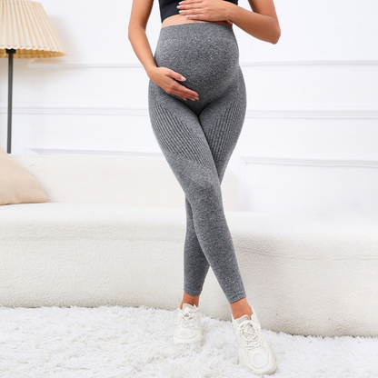 Elastic Maternity Leggings with Abdominal Support and Slimming Effect