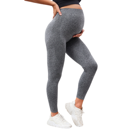 Elastic Maternity Leggings with Abdominal Support and Slimming Effect