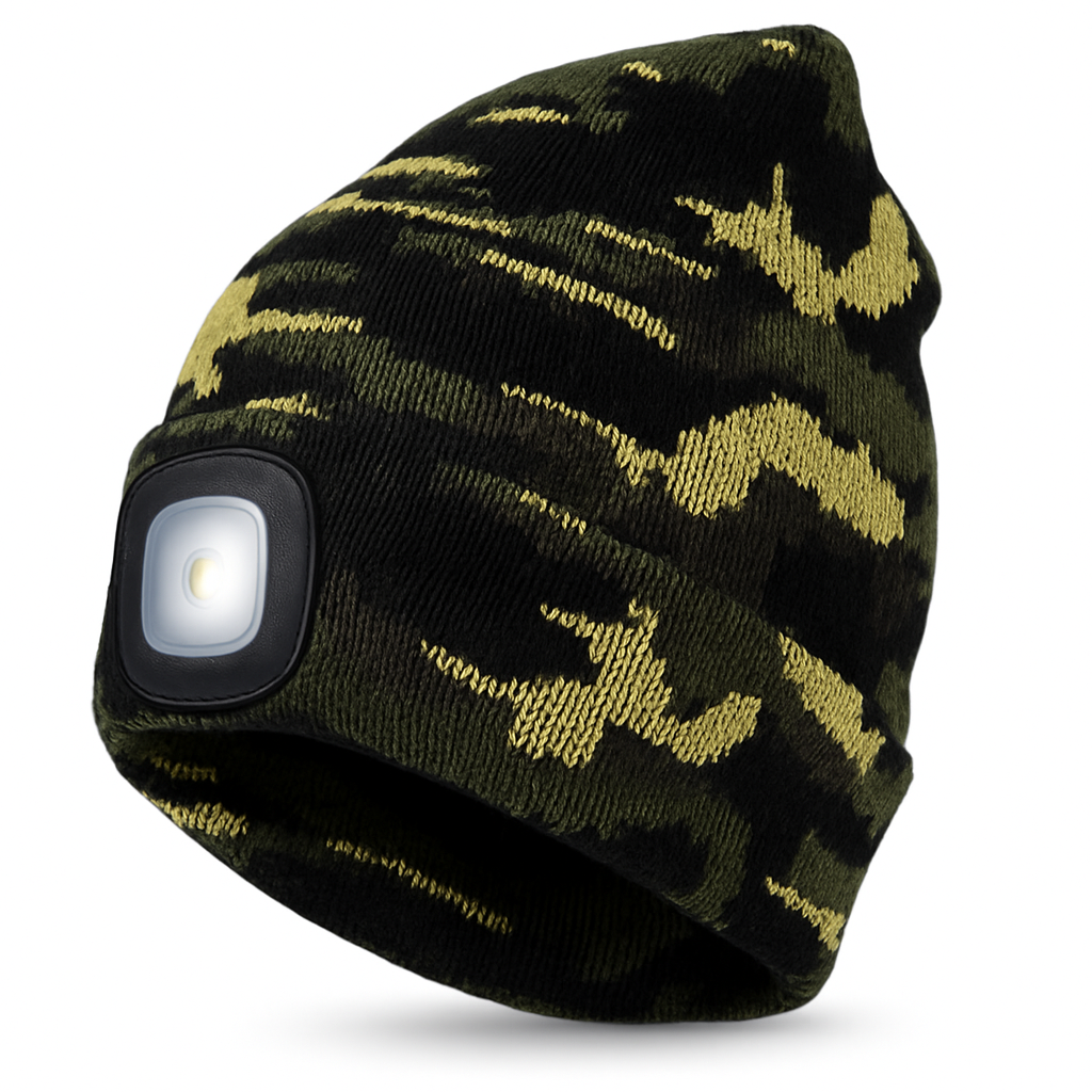 Heated Lighted Cap with Rechargeable LED