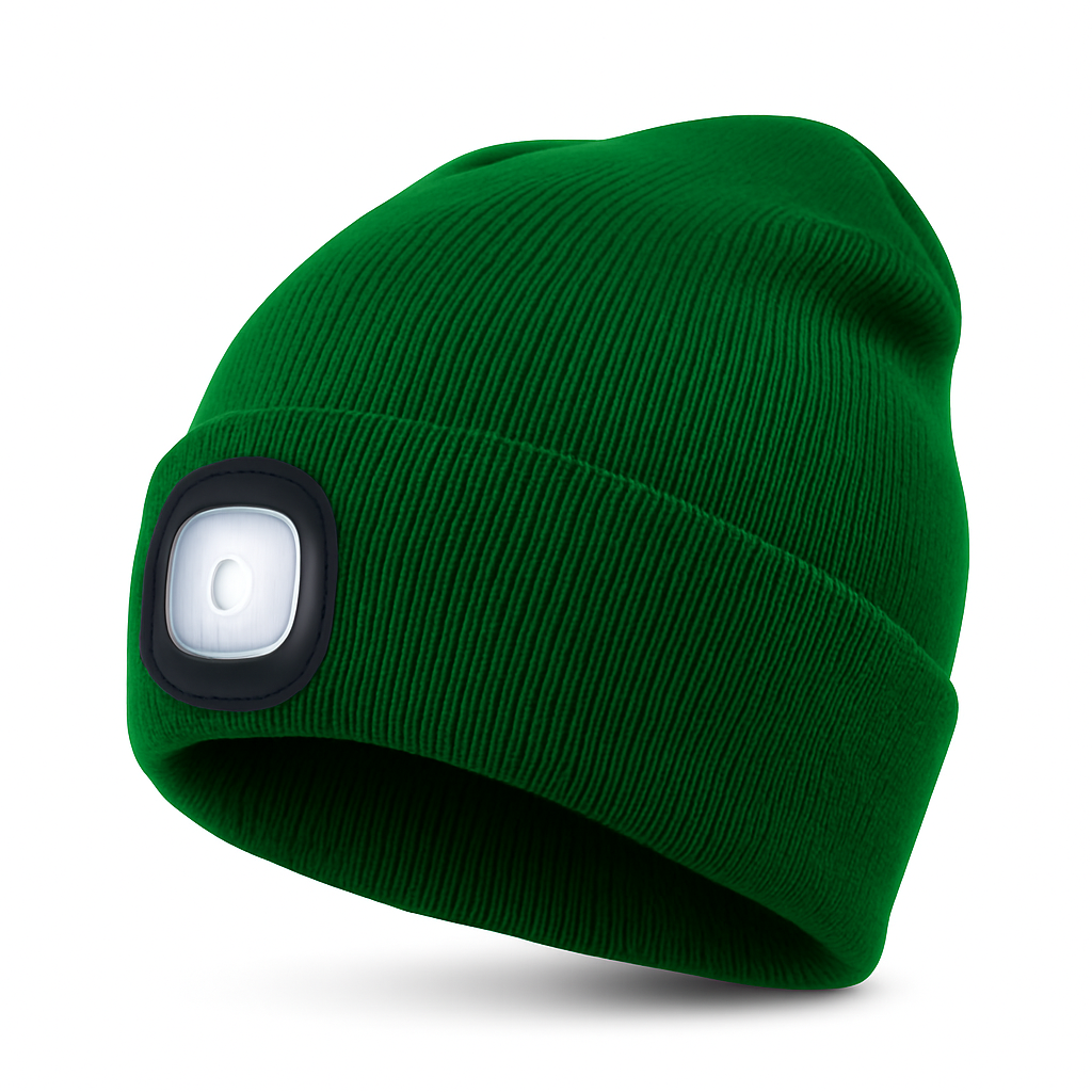 Heated Lighted Cap with Rechargeable LED