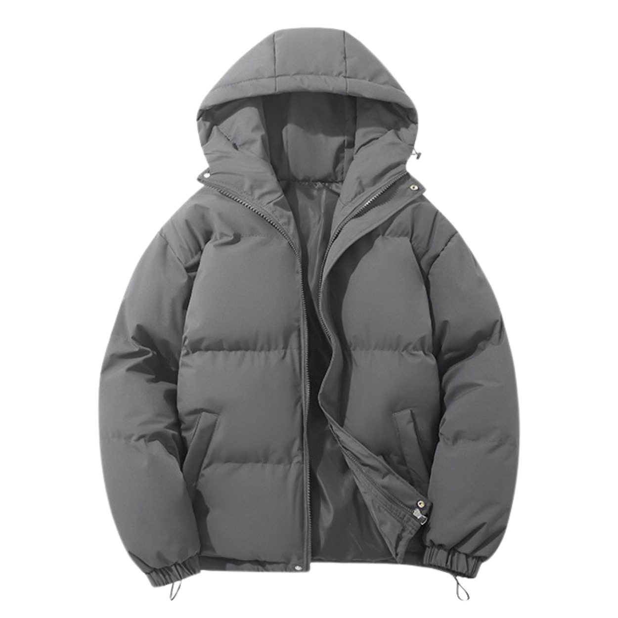 Unisex Winter Coat with Cotton Lining and Removable Hood