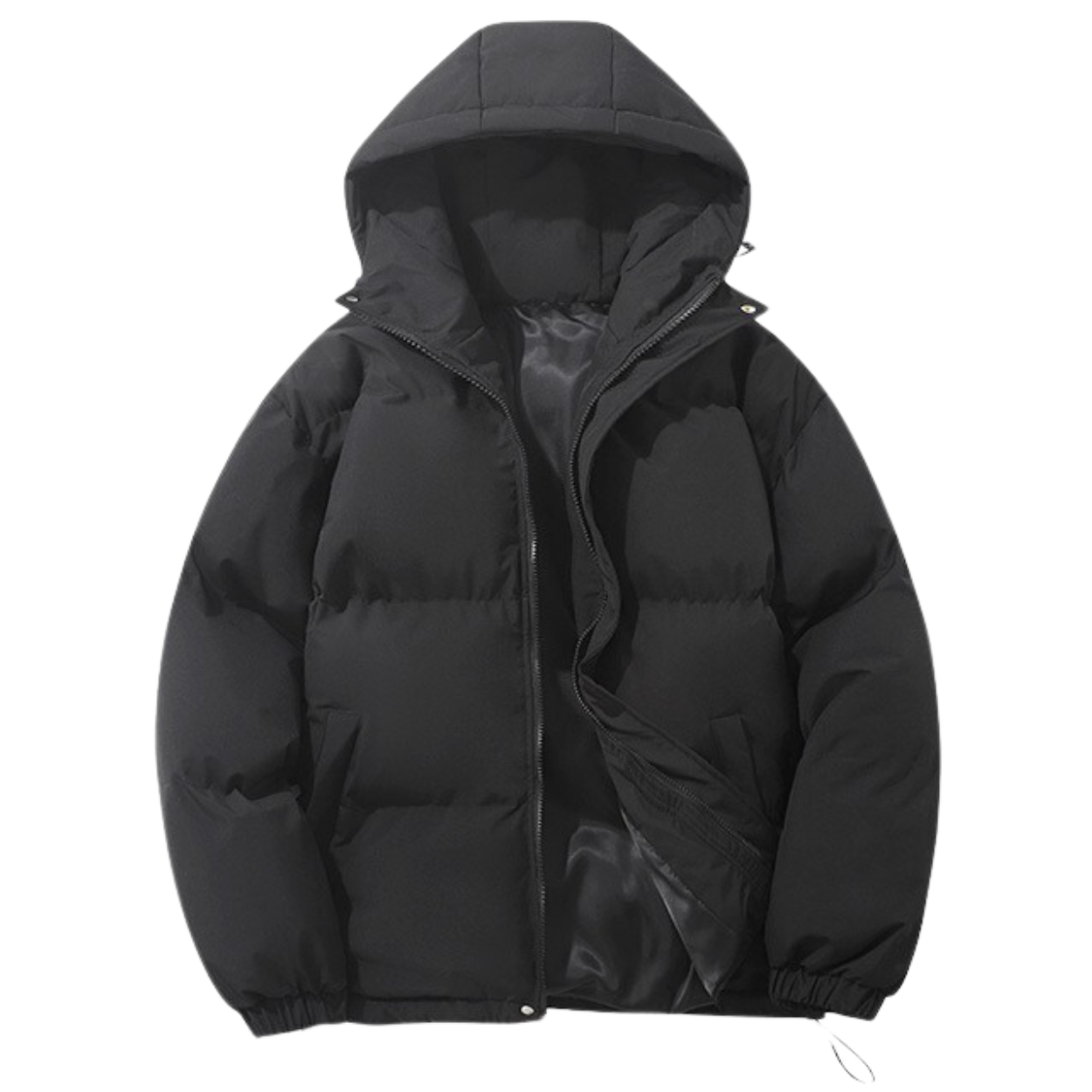 Unisex Winter Coat with Cotton Lining and Removable Hood