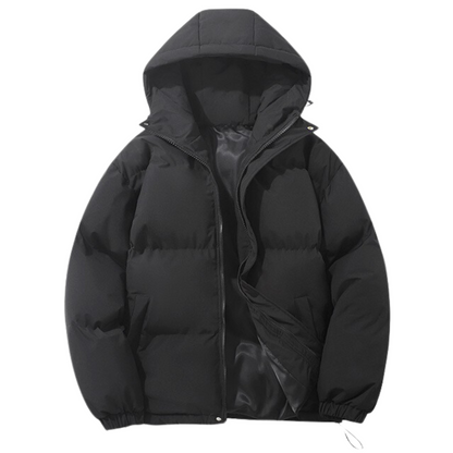 Unisex Winter Coat with Cotton Lining and Removable Hood