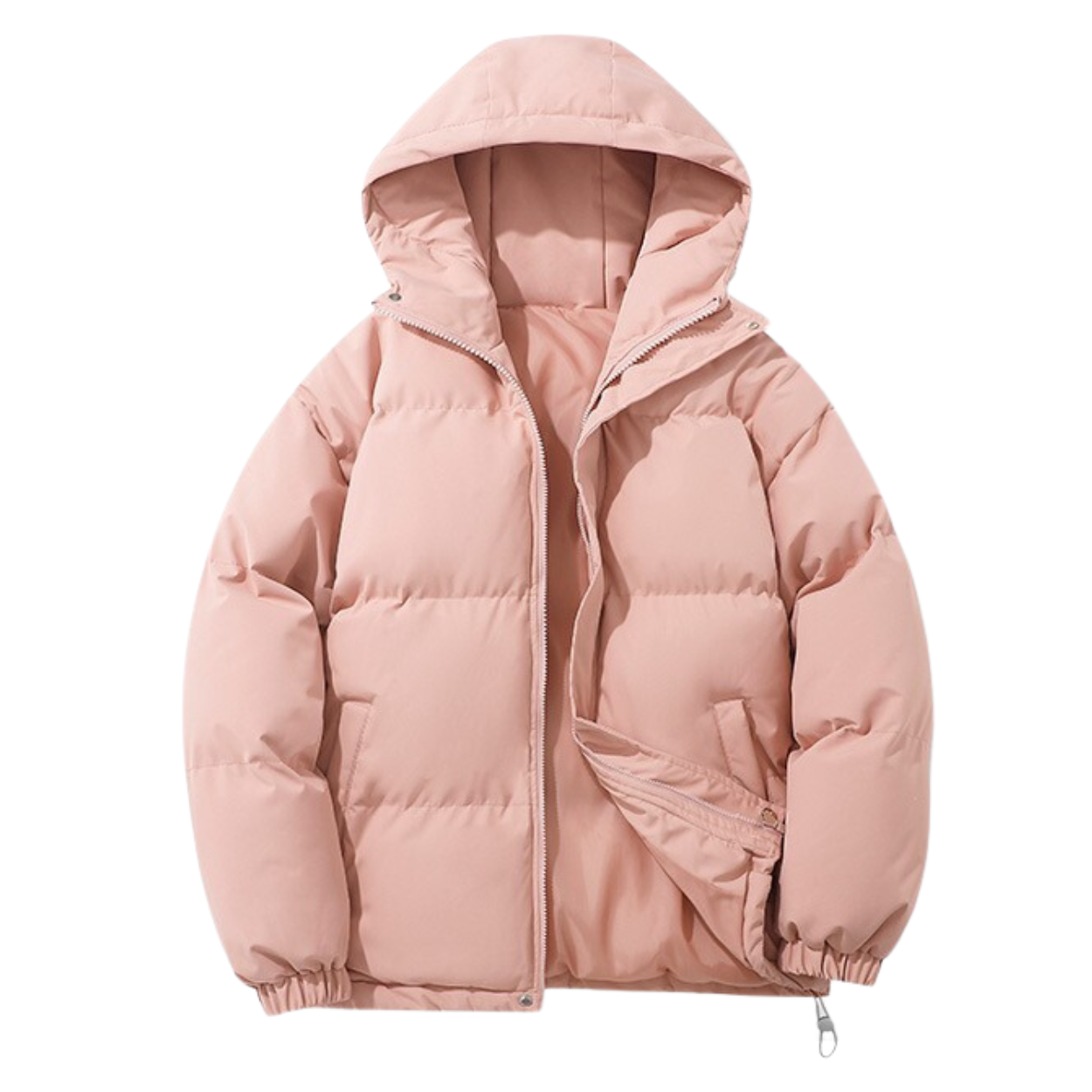 Unisex Winter Coat with Cotton Lining and Removable Hood