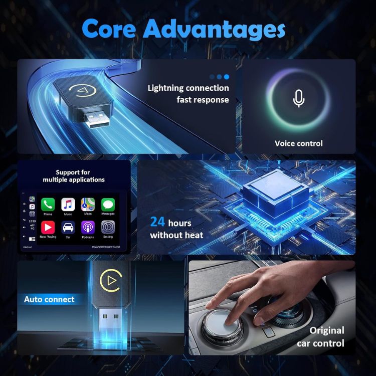 Marcherelle™ – Adaptateur CarPlay Sans Fil Compatible iOS & Android