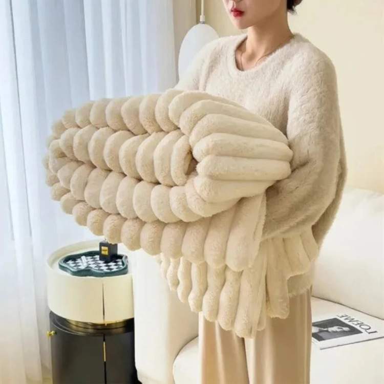 Marcherelle™ – Couverture Lestée en Fausse Fourrure Douce & Apaisante pour Relaxation