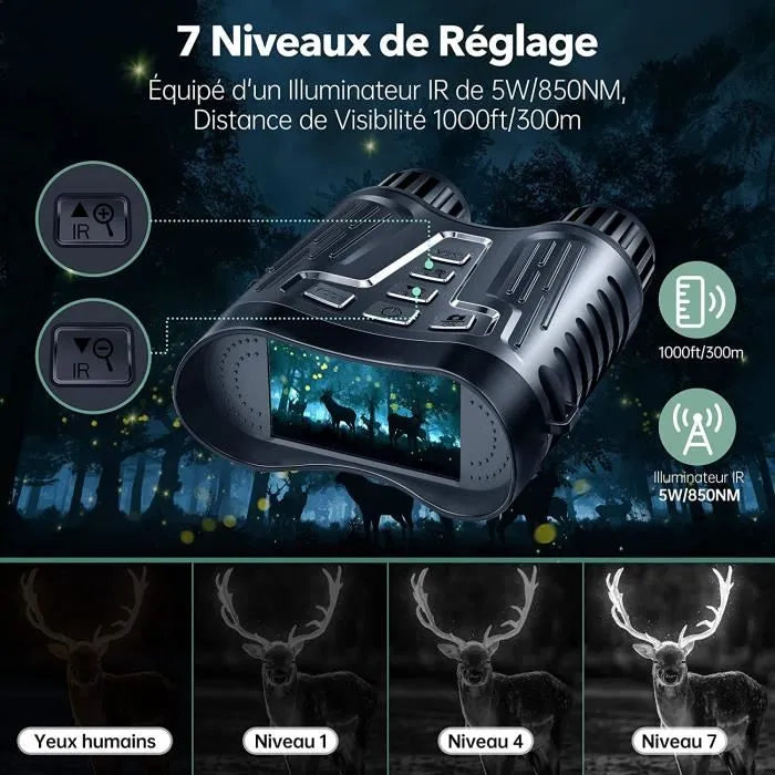 Marcherelle™ – Jumelles Vision Nocturne Infrarouge 300M avec Zoom 8X