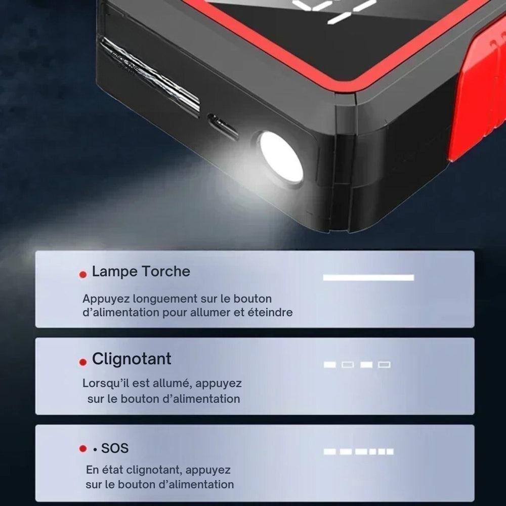 Marcherelle™ – Mini Booster Batterie Voiture 12V Compact et Sécurisé