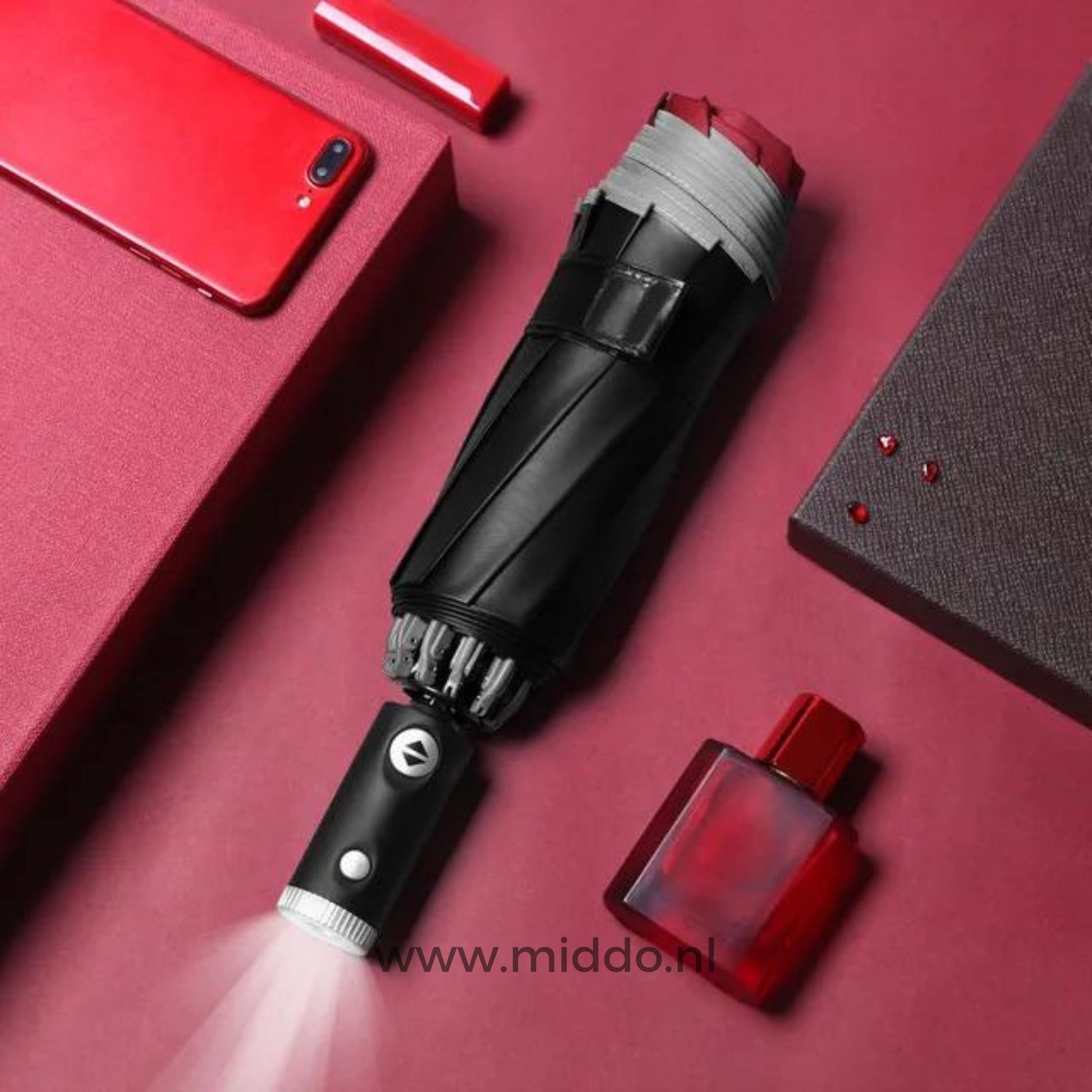 Marcherelle™ – Parapluie Automatique Résistant au Vent avec Bord Réfléchissant