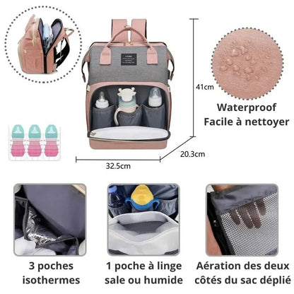 Marcherelle™ – Sac à Langer 3 en 1 avec Lit Bébé Intégré