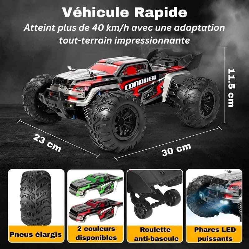 Marcherelle™ – Voiture Télécommandée 4x4 Tout Terrain 50 km/h Rechargeable