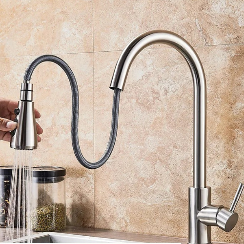 Adjustable Kitchen Faucet with Hand Shower