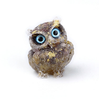 Elegant Natural Crystal Owl Figurine for Home Decoration