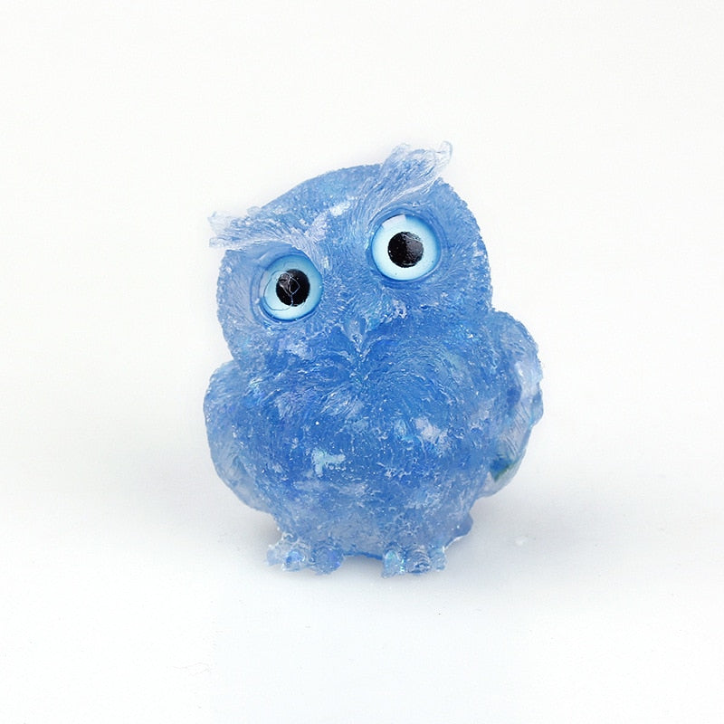 Elegant Natural Crystal Owl Figurine for Home Decoration