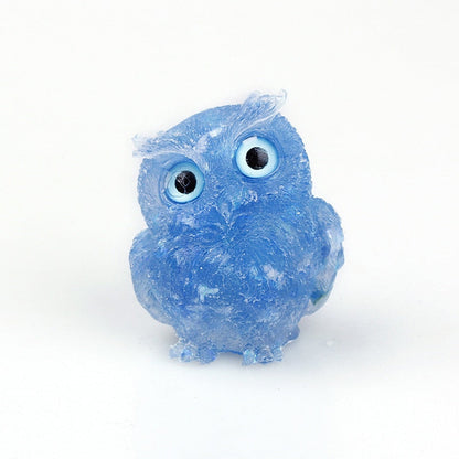 Elegant Natural Crystal Owl Figurine for Home Decoration