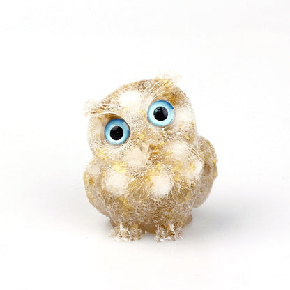 Elegant Natural Crystal Owl Figurine for Home Decoration