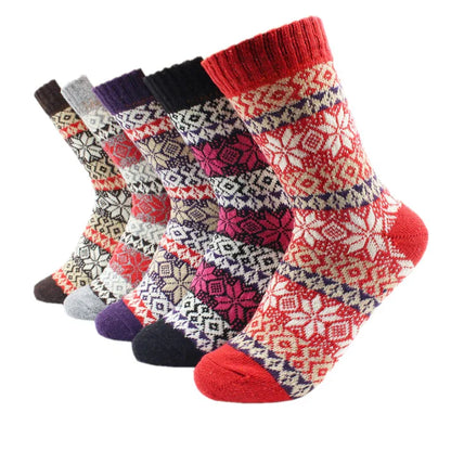 Warm and Soft Wool and Cashmere Socks, 5 Pairs