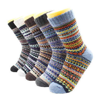 Warm and Soft Wool and Cashmere Socks, 5 Pairs