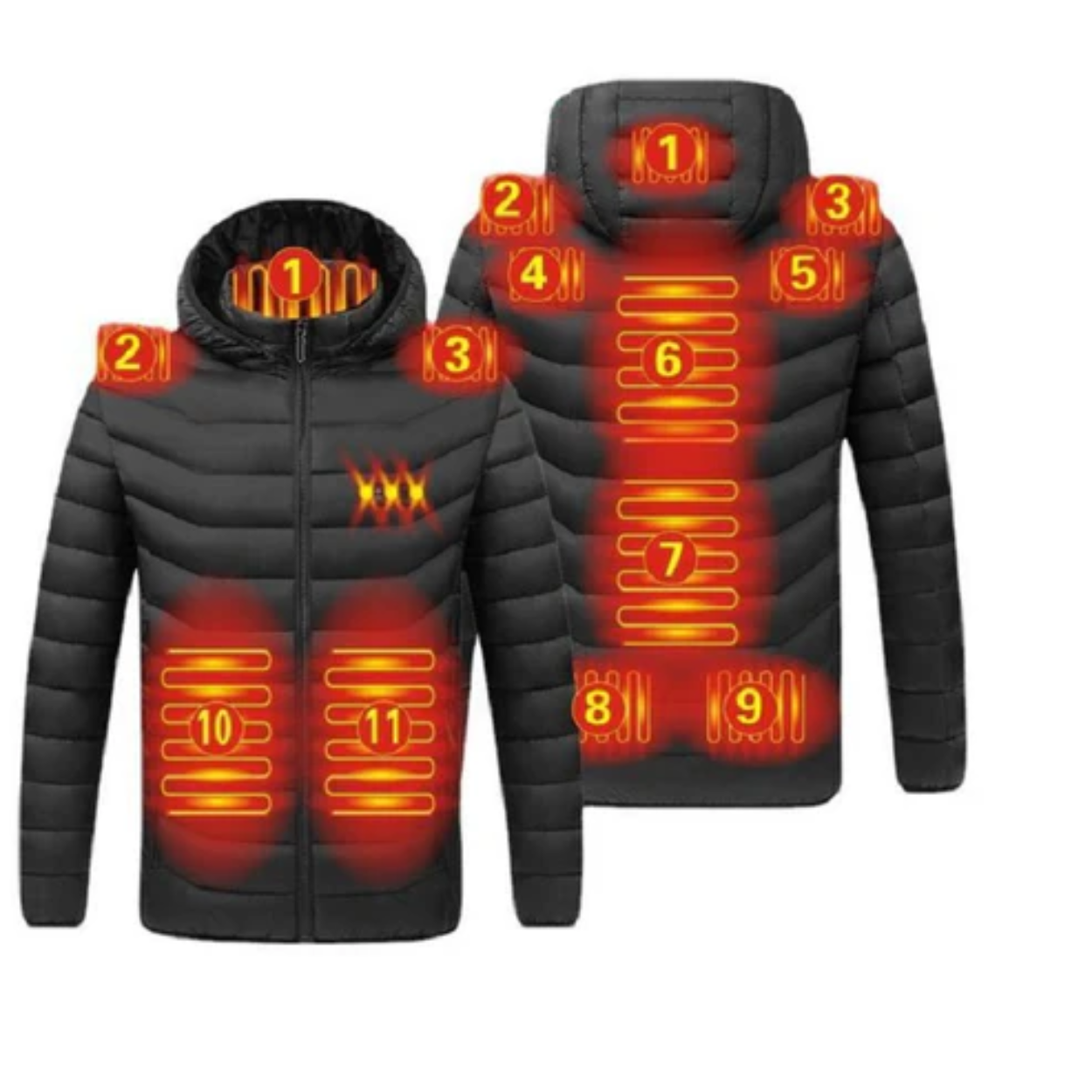 Electric Heated Jacket with 11 Adjustable Heat Zones