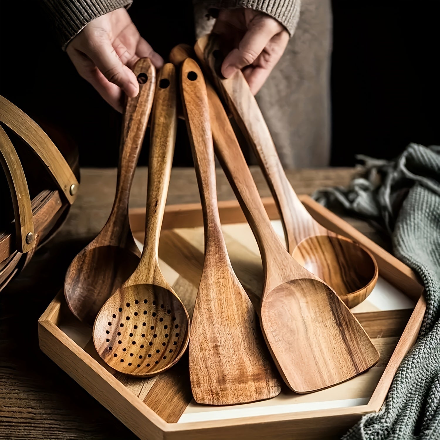 Ustensiles de Cuisine en Bois pour Fairecuire Quotidien - Foivo